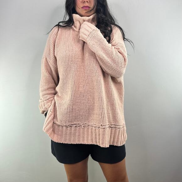 Aerie Oversized Light Pink Knit Soft Sweater - Picture 1 of 10